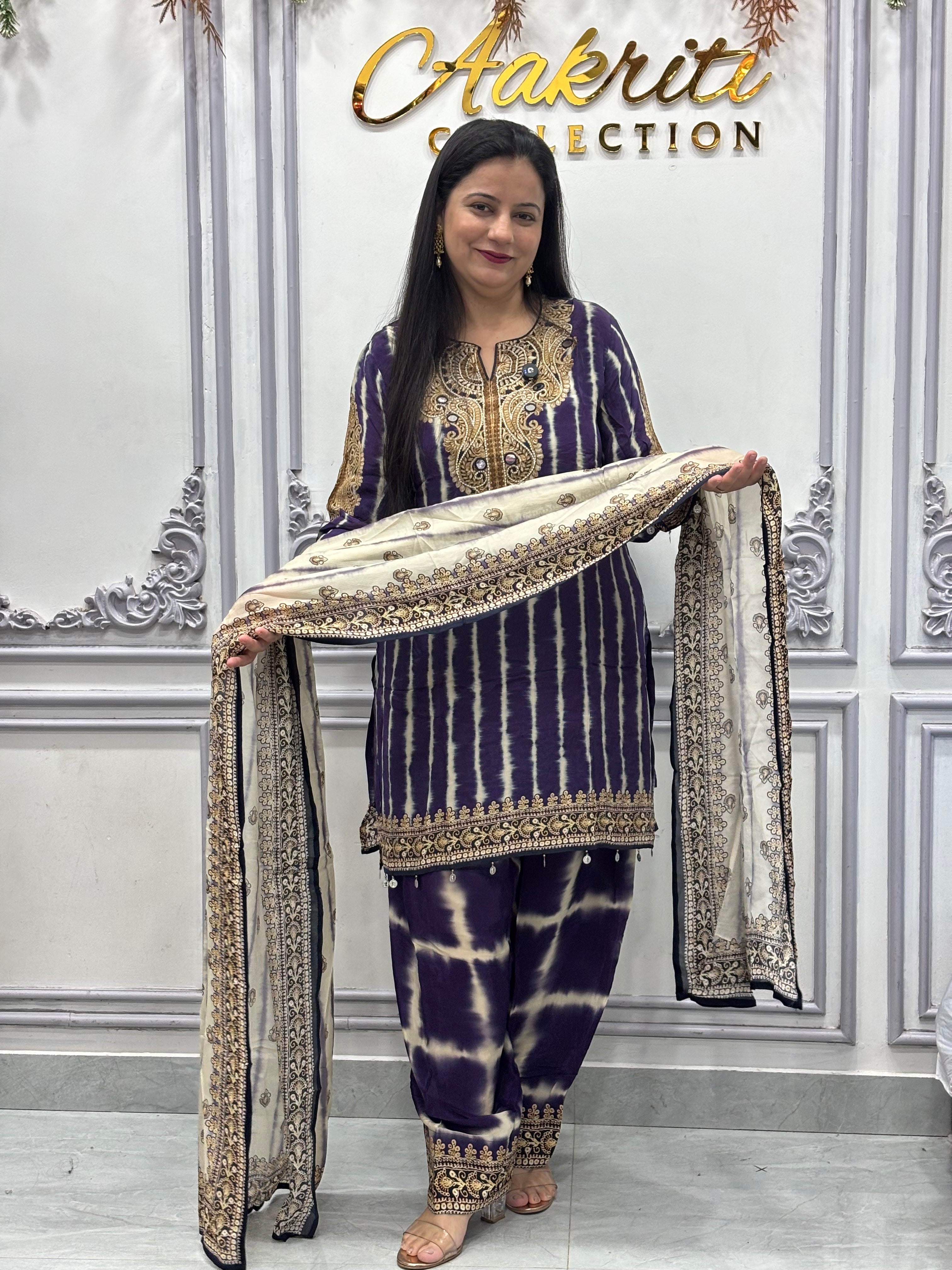 Pure Crepe Farshi Salwar Set
