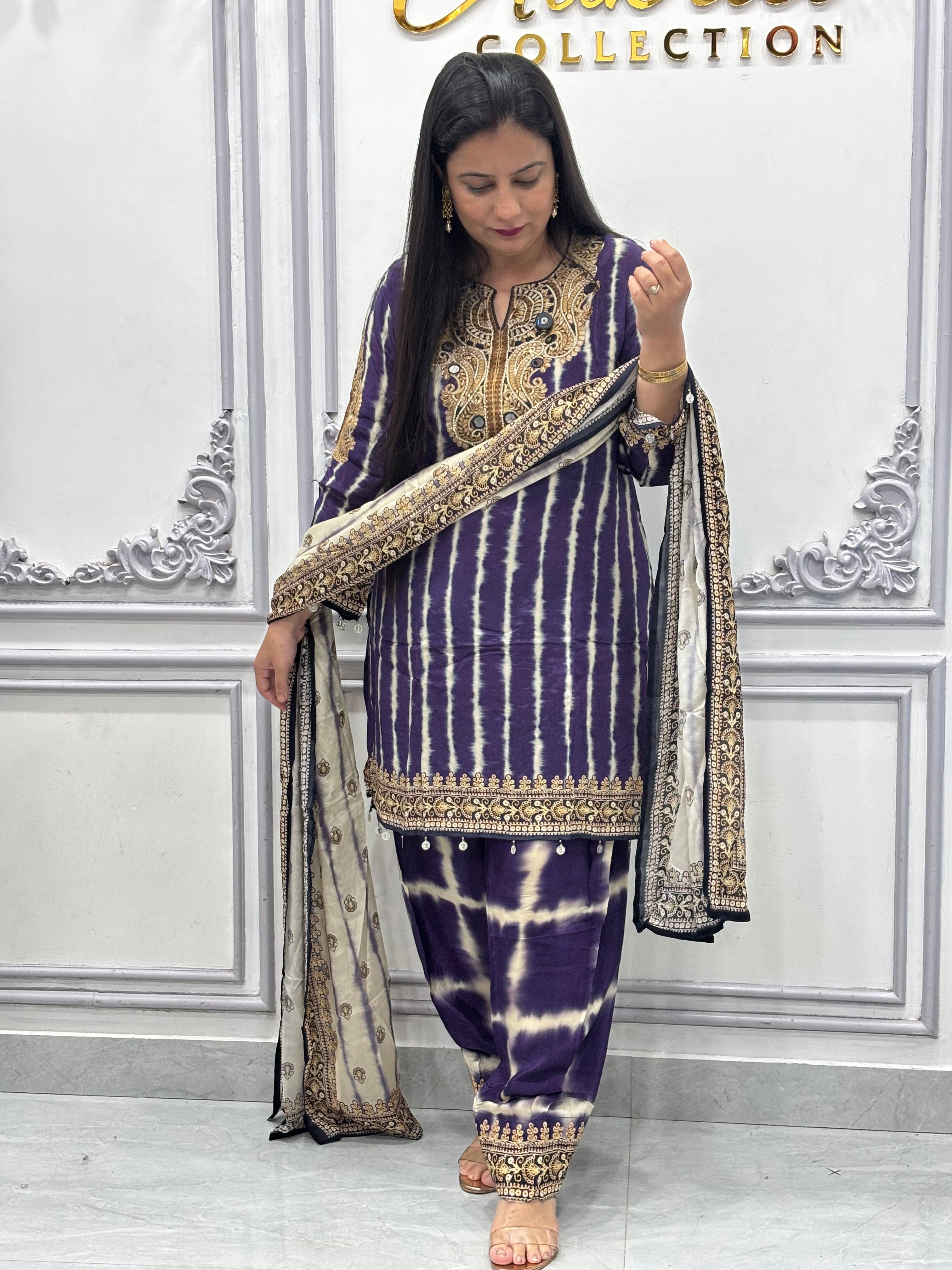 Pure Crepe Farshi Salwar Set