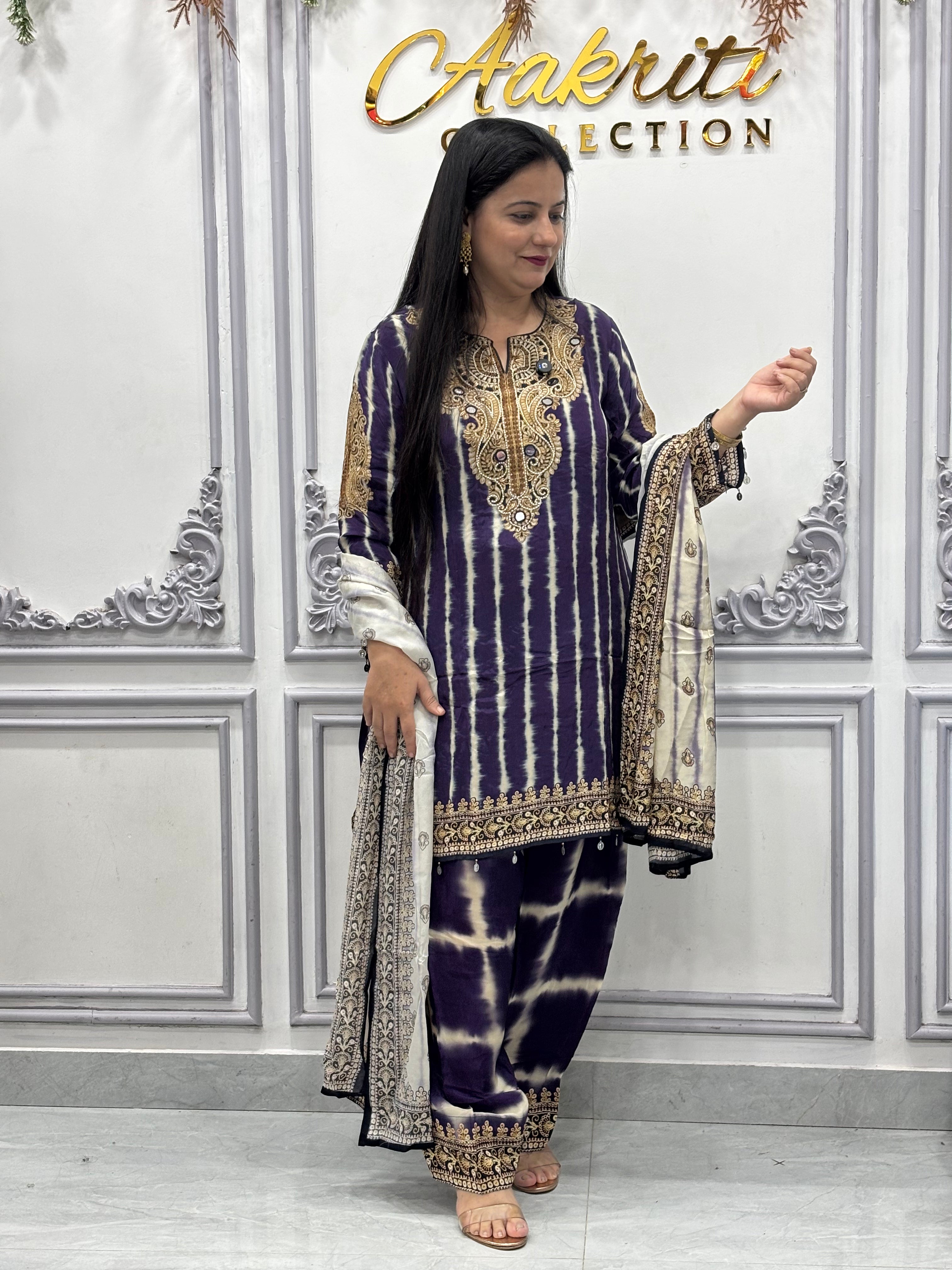 Pure Crepe Farshi Salwar Set