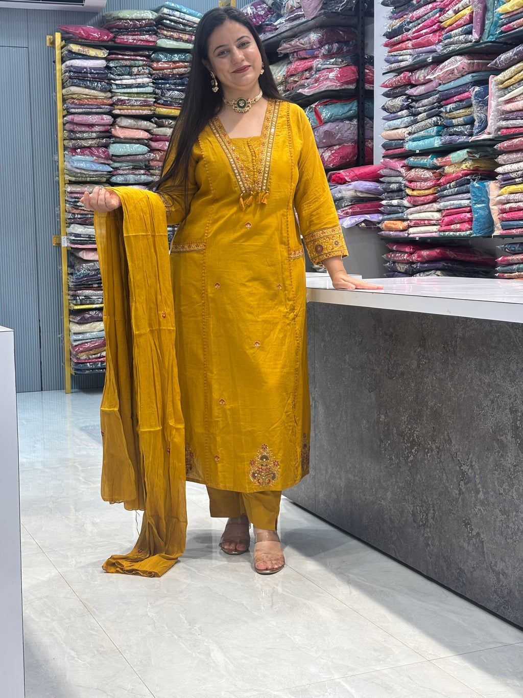 Pure Cotton Suit With Hand Embroidery