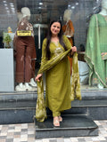 Pure Cotton Suit With Mirror Work