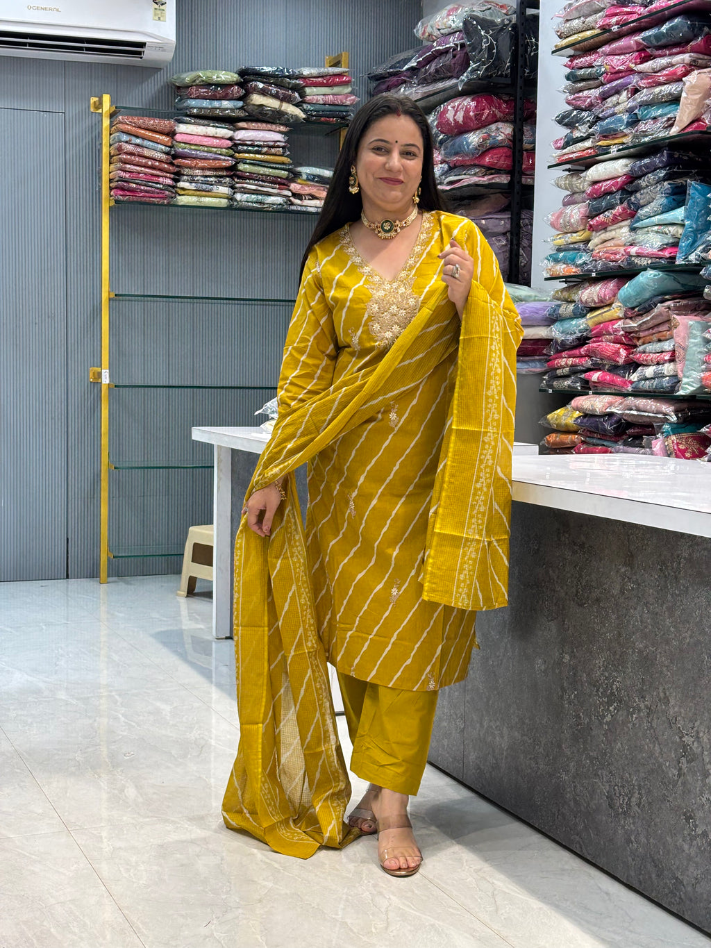 Pure Cotton Lehariya Suit