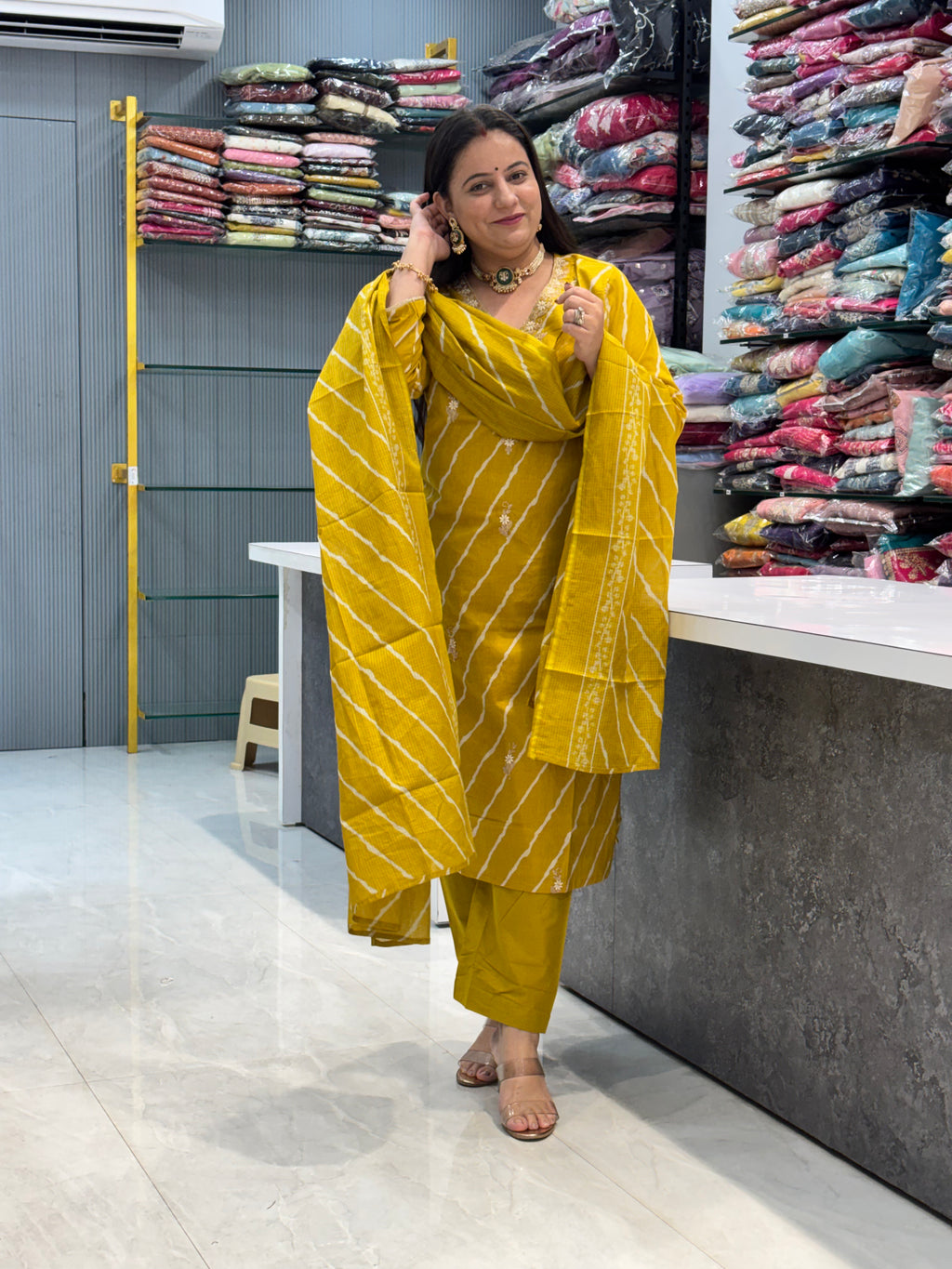 Pure Cotton Lehariya Suit