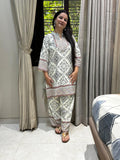 White Printed Co-Ord Set for Women